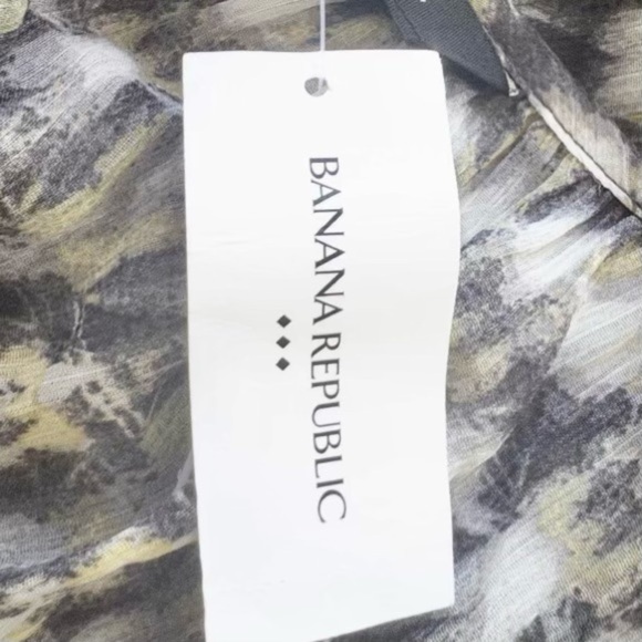 BANANA‎ REPUBLIC TIERED PEASANT, TAN PRINT DRESS, NEW WITH TAGS - Picture 8 of 10